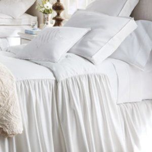 Legacy Hampton White FULL Bed Skirt 18" Drop Neiman Marcus